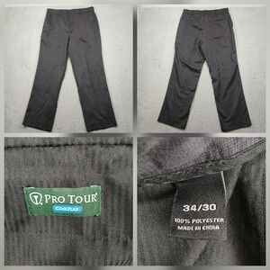Pro Tour Coolplay Dress Pants Mens 34x30 Charcoal Golf